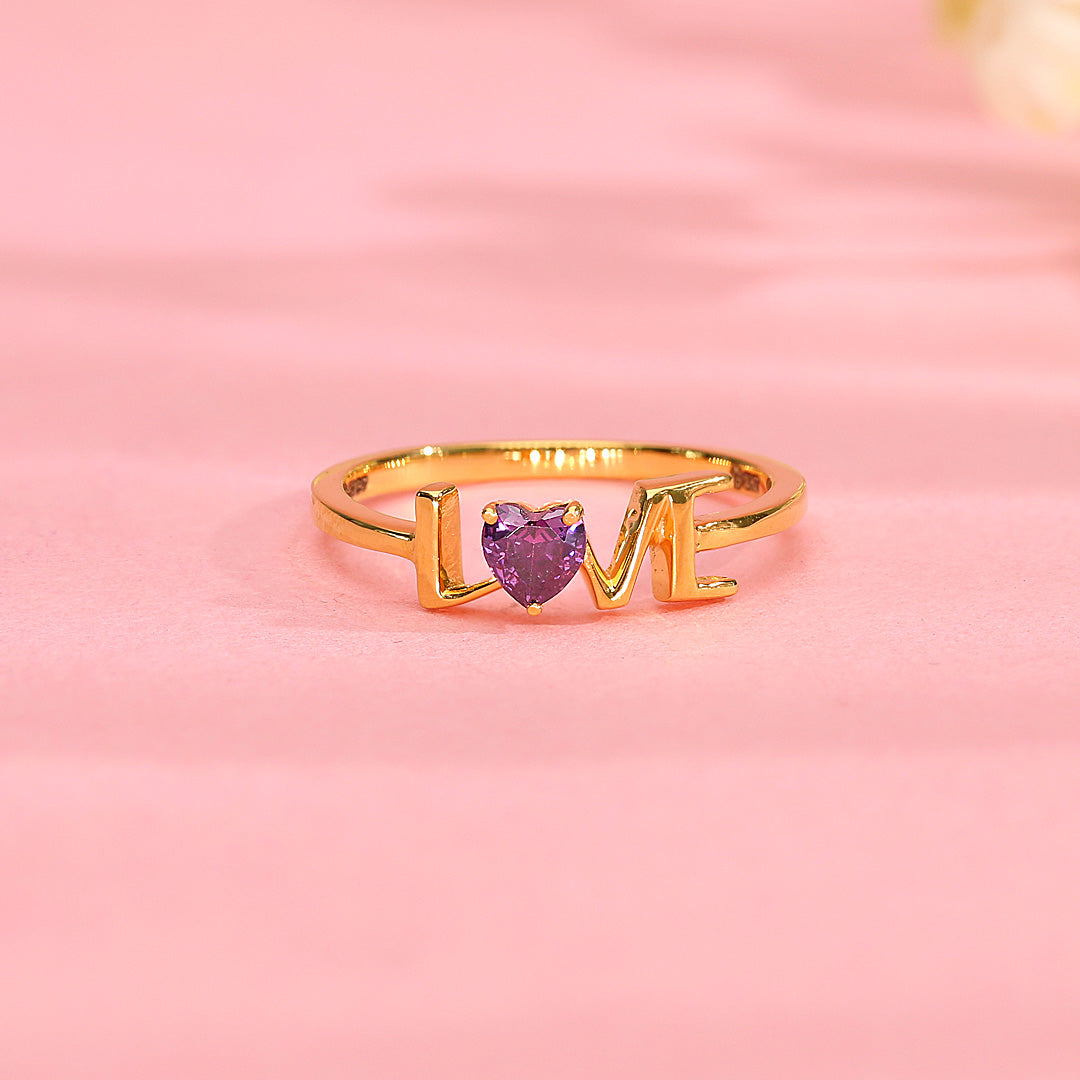 plum love gold rings