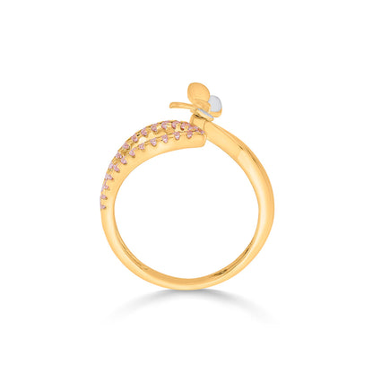 Crimson Flutter Fashion Gold Rings