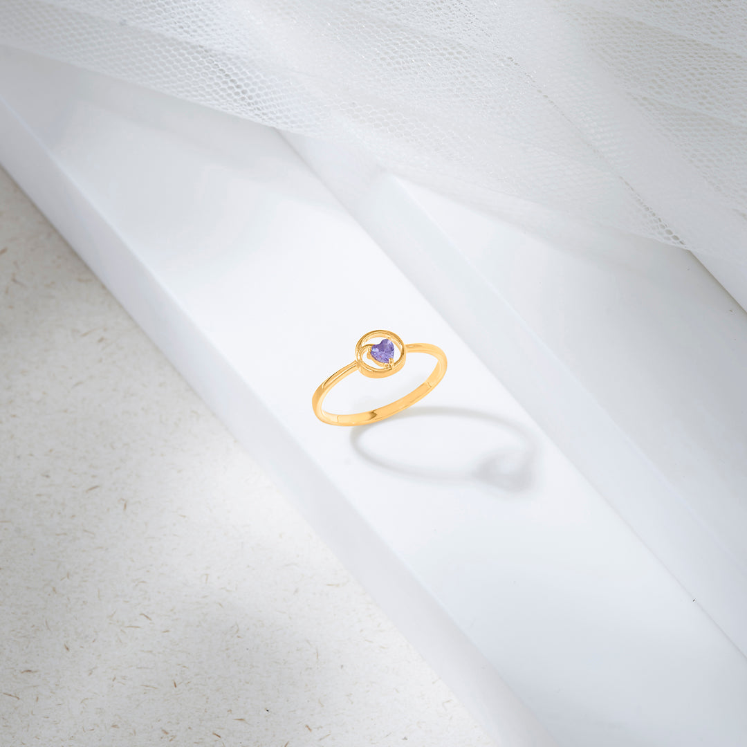 Mystique Violet Fashion Gold Ring