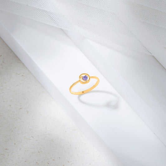 Mystique Violet Fashion Gold Ring