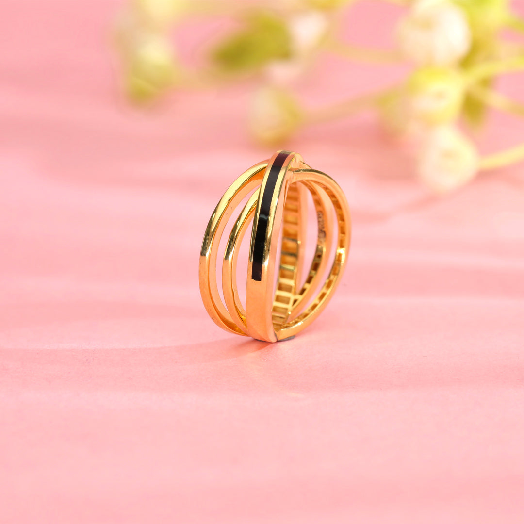 layered oro gold rings