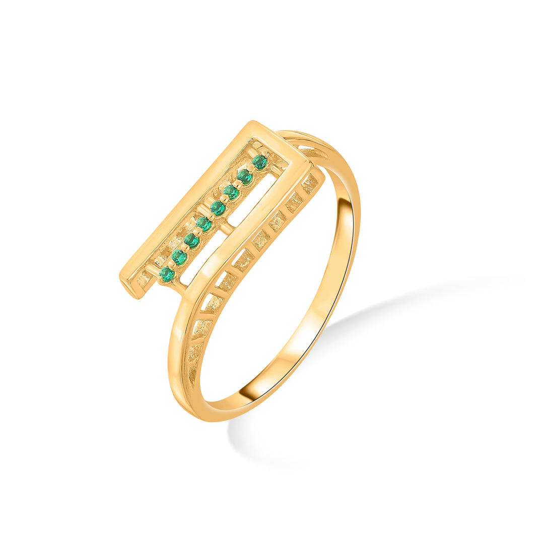 verdant tower cocktail gold ring