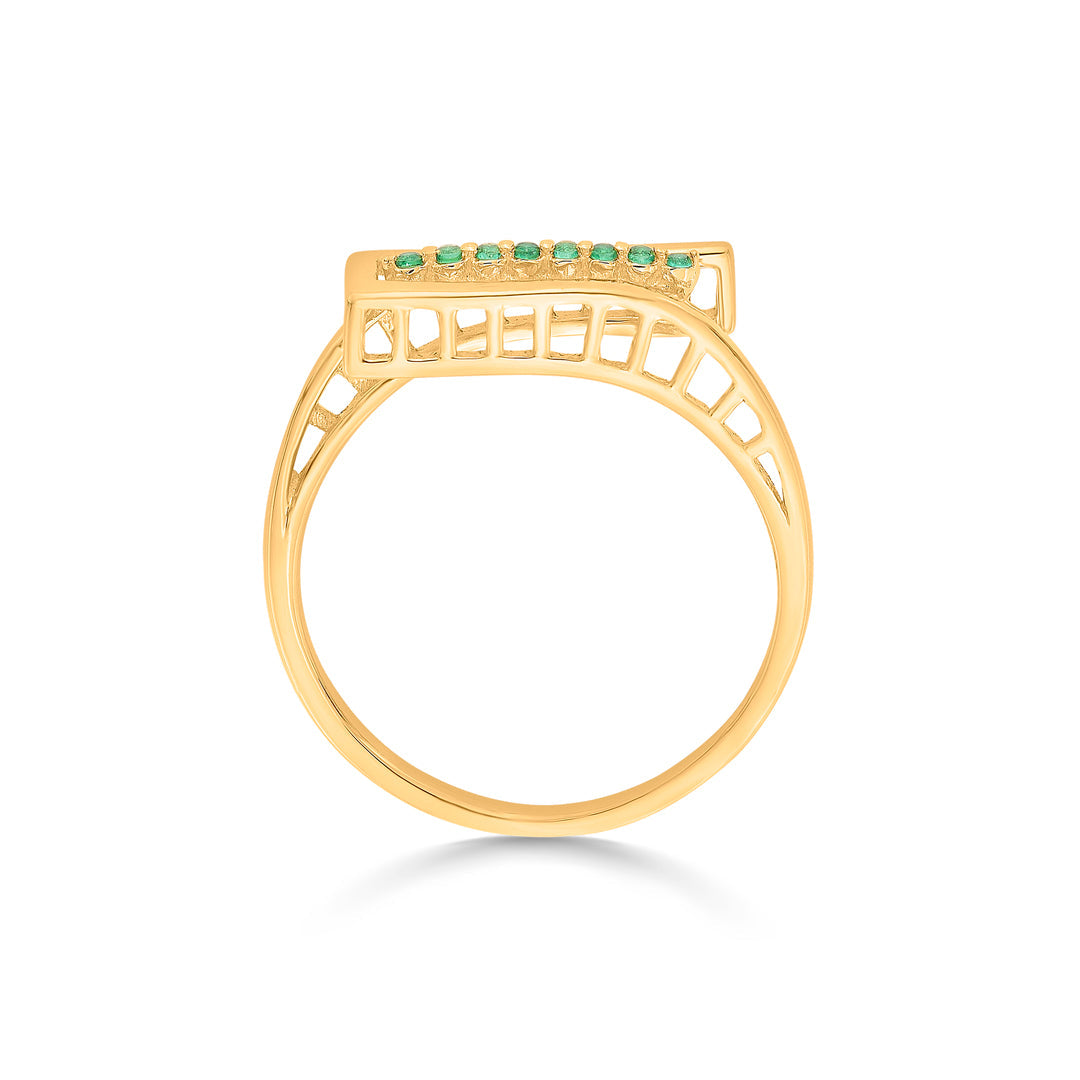 verdant tower cocktail gold ring