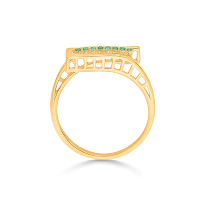 Verdant Tower Cocktail Gold Ring