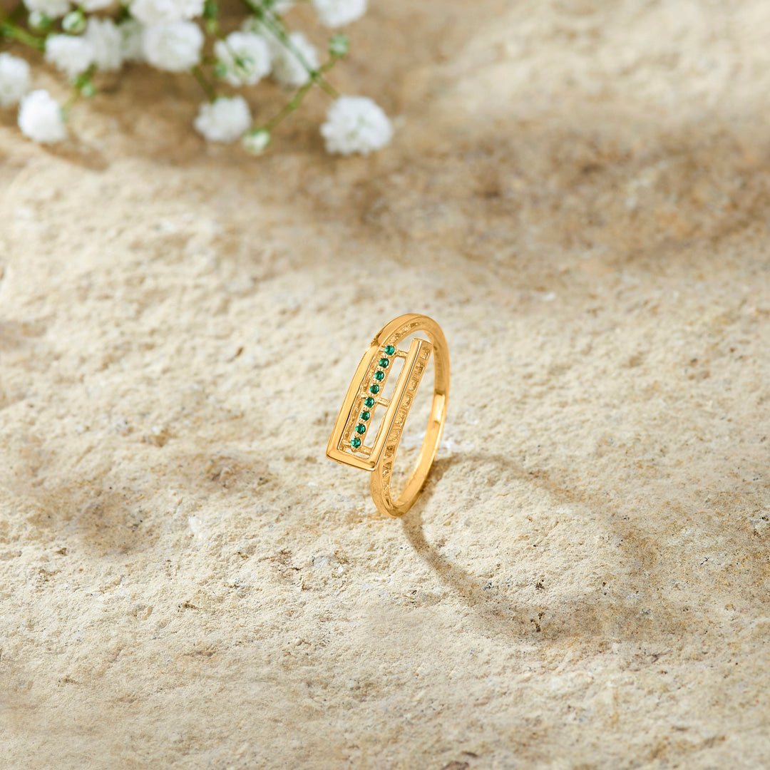 Verdant Tower Cocktail Gold Ring