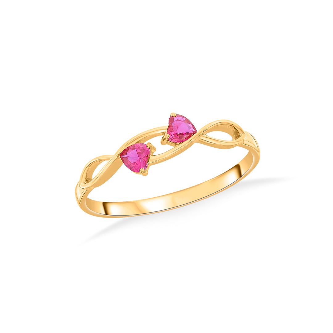 fuchsia duo cocktail gold rings