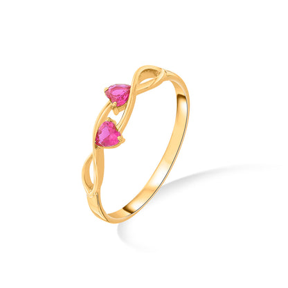 Fuchsia Duo Cocktail Gold Ring