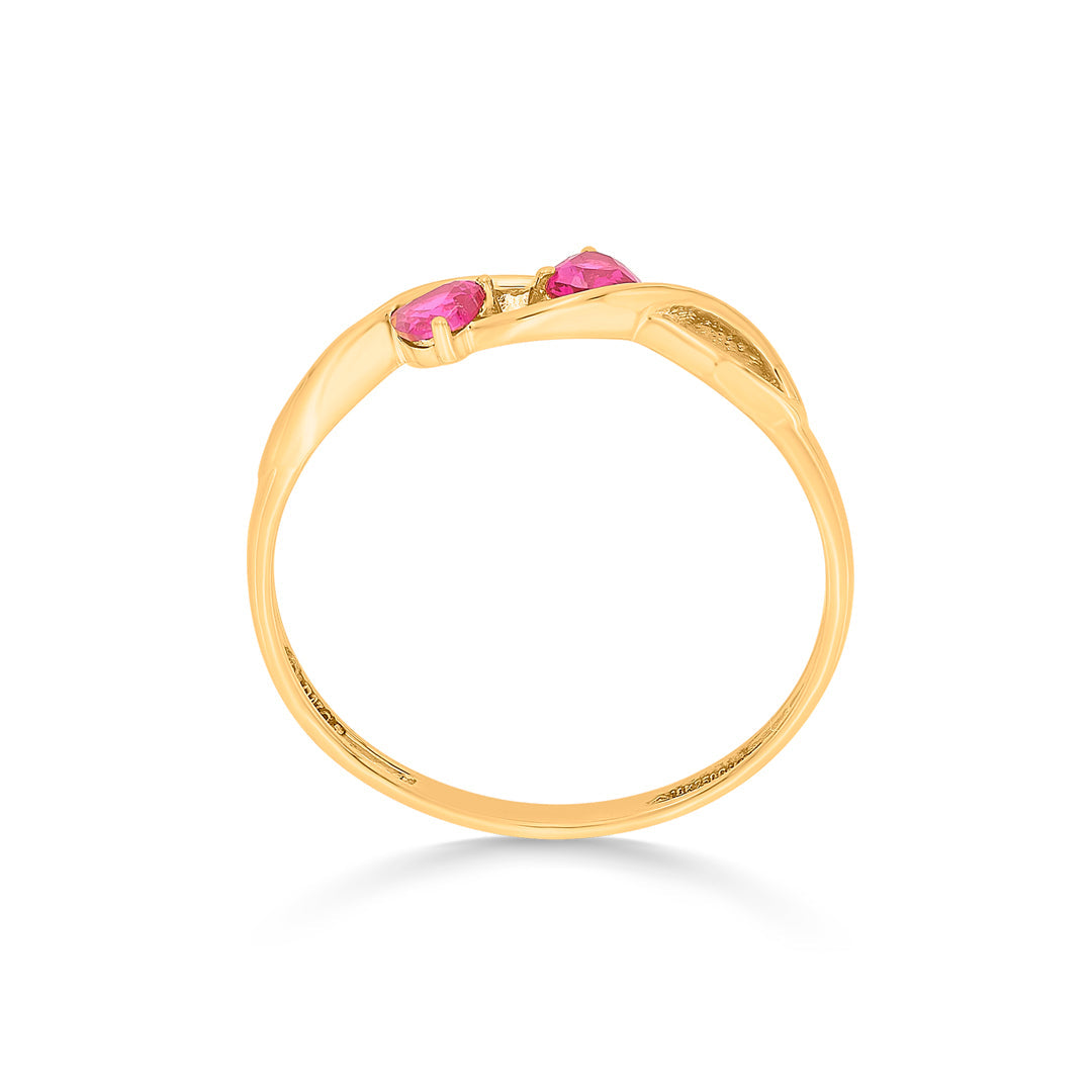 fuchsia duo cocktail gold rings