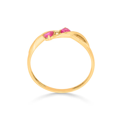 Fuchsia Duo Cocktail Gold Rings