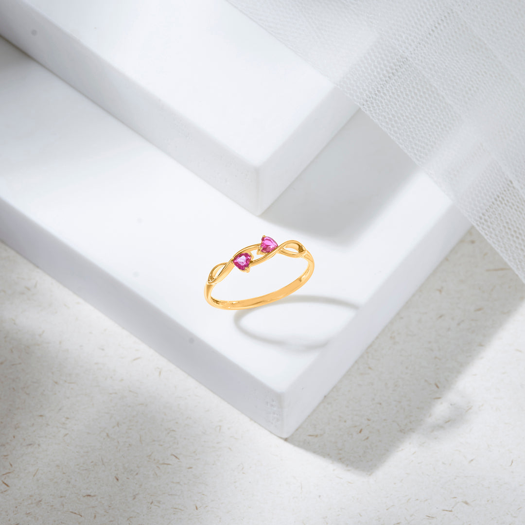 fuchsia duo cocktail gold rings