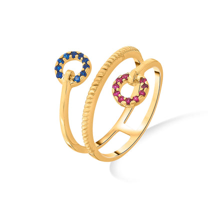 Galaxy Duality Cocktail Gold Rings