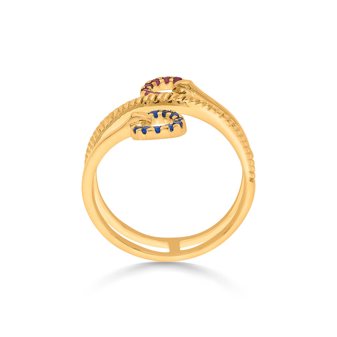 galaxy duality cocktail gold rings