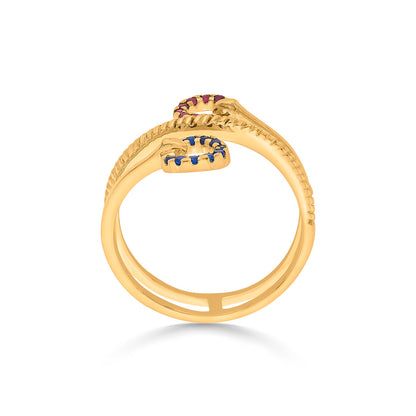 Galaxy Duality Cocktail Gold Ring