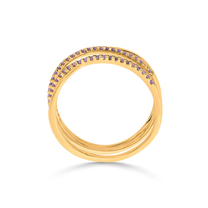 Velour Symphony Cocktail Gold Rings