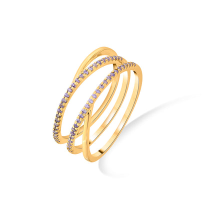 Velour Symphony Cocktail Gold Ring