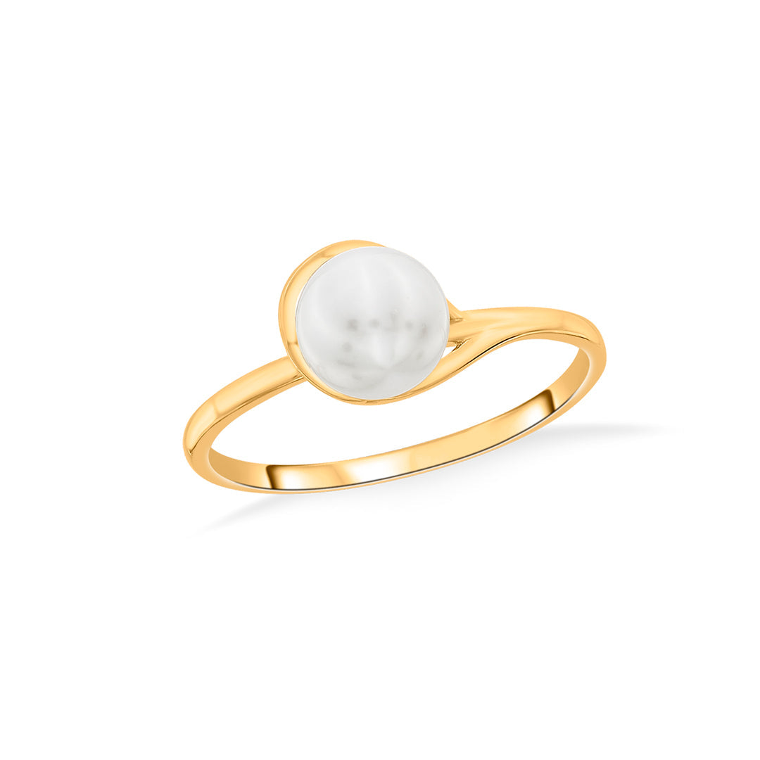 moonlit mist pearl gold ring