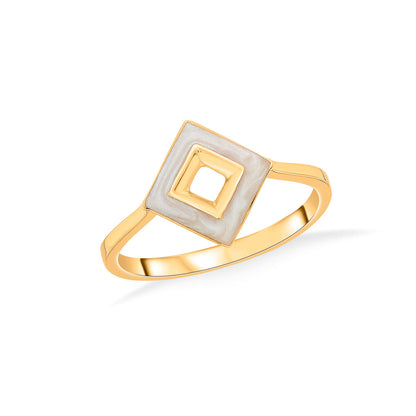 Square Muse Fashion Gold Ring