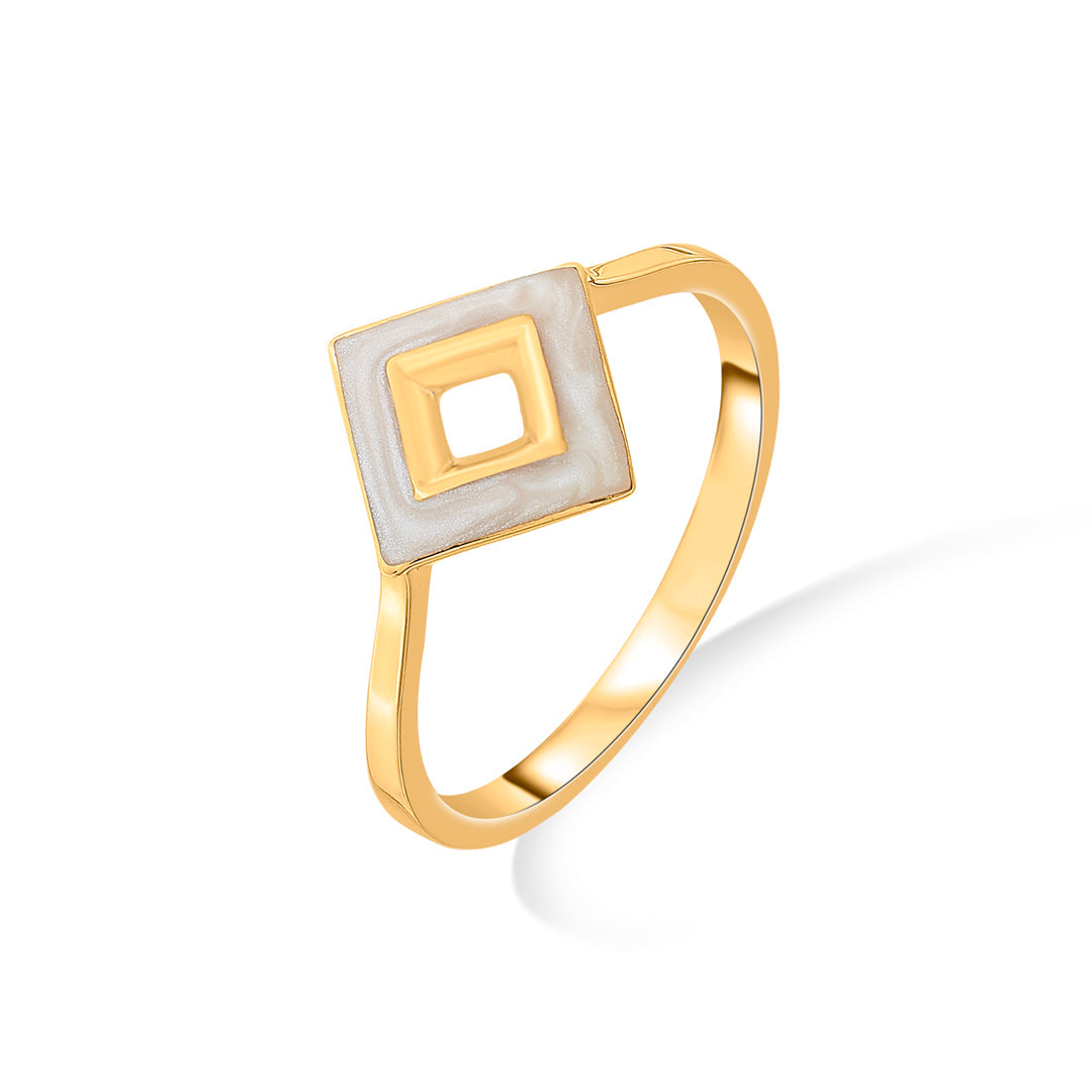 square muse fashion gold rings