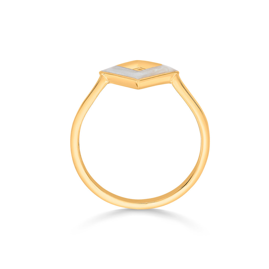 square muse fashion gold ring