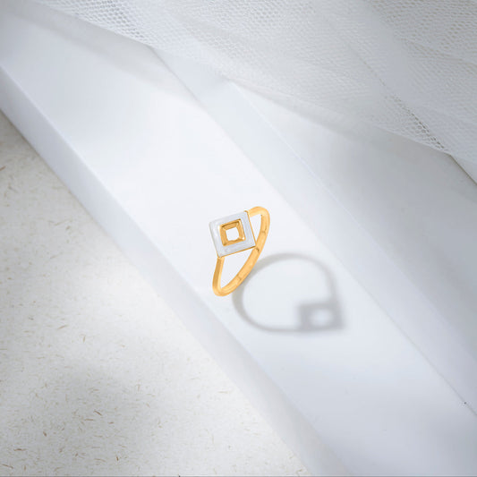 Square Muse Fashion Gold Rings