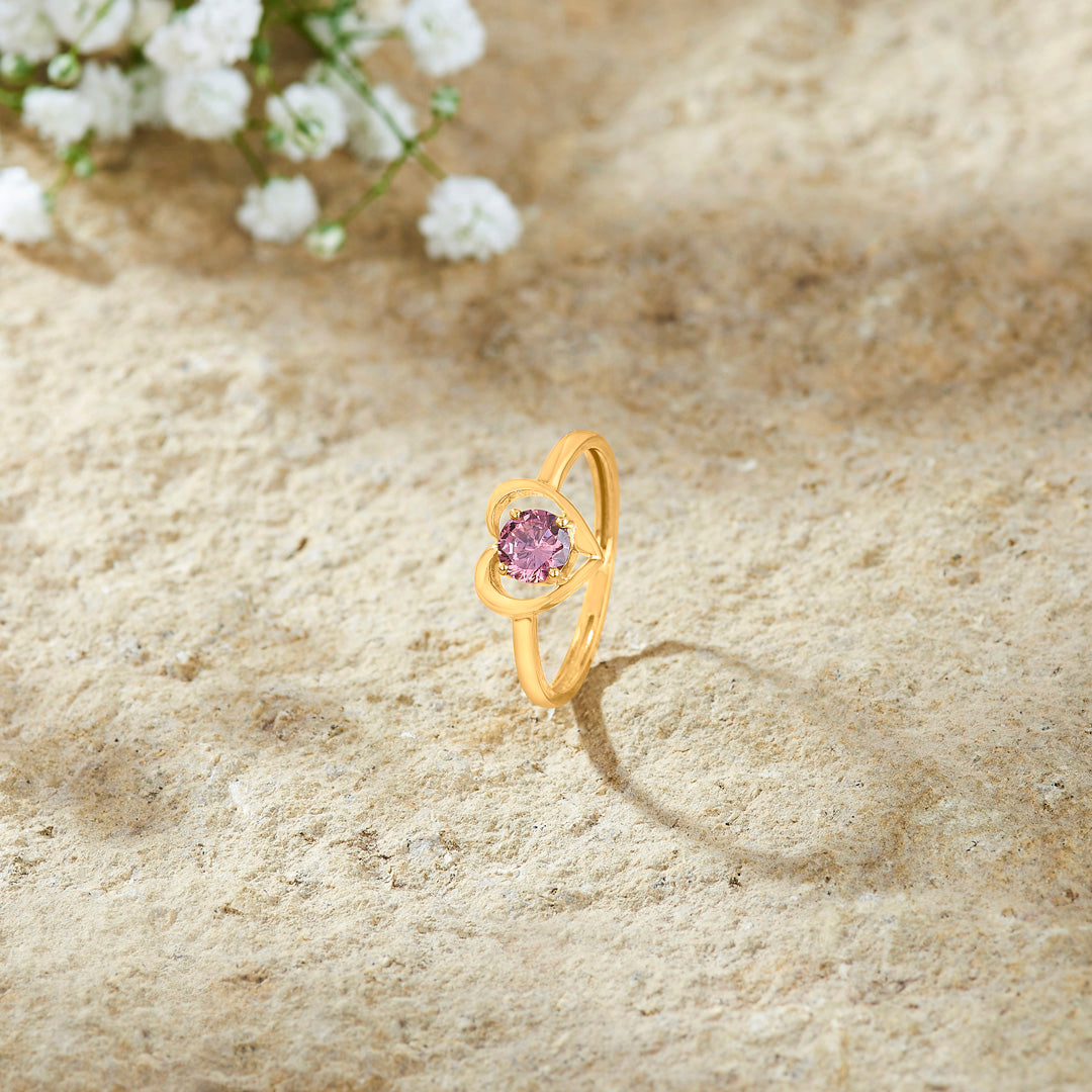 rosaline heart fashion gold ring