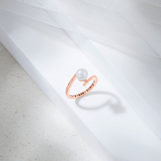 Blush Ocean Pearl Gold Rings
