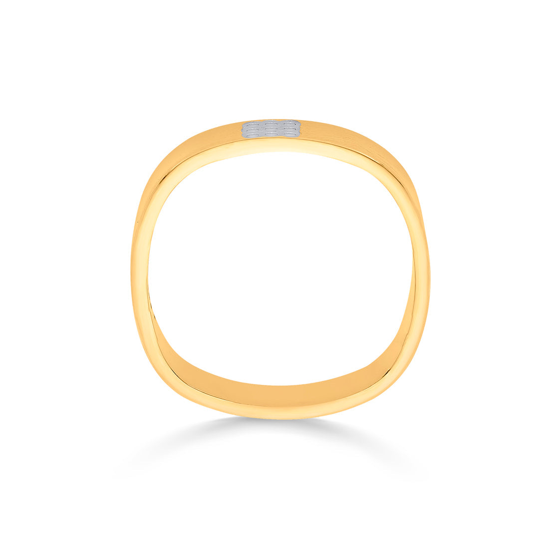 square lux bands gold ring