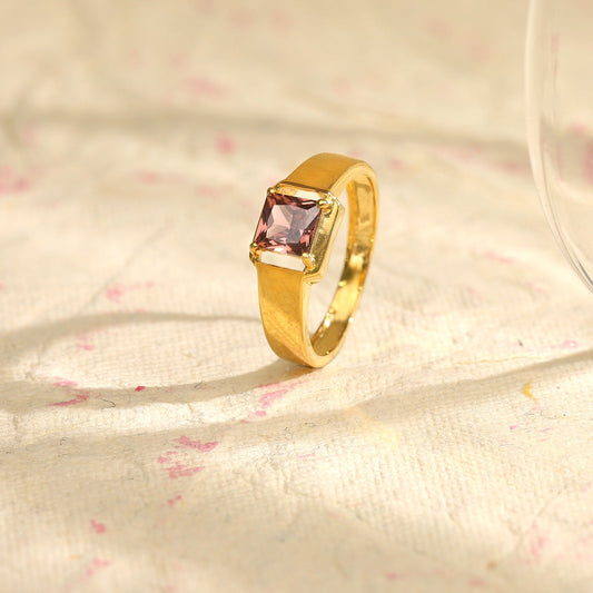 Pink Bloom Gold Ring for Her