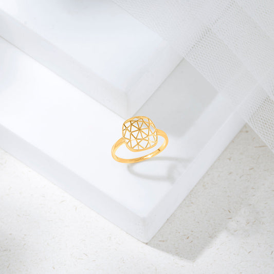 Radiant Framework Cocktail Gold Ring