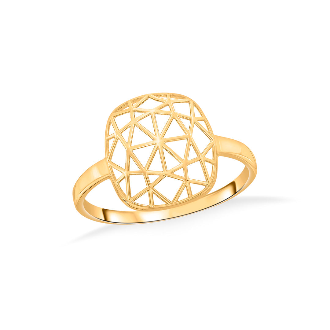 radiant framework cocktail gold ring