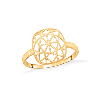 Radiant Framework Cocktail Gold Ring