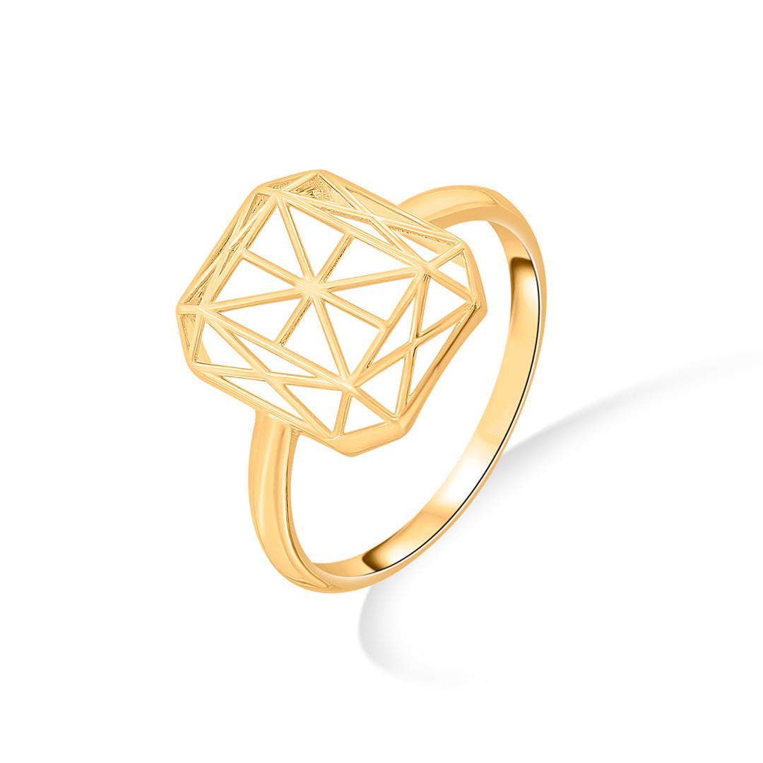 crystal cage cocktail gold rings