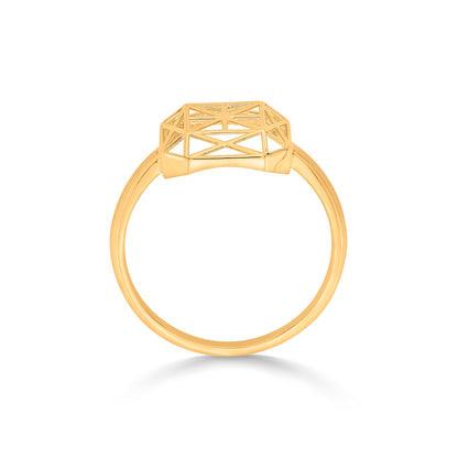 Crystal Cage Cocktail Gold Rings