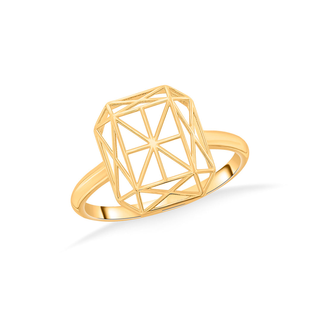 crystal cage cocktail gold ring