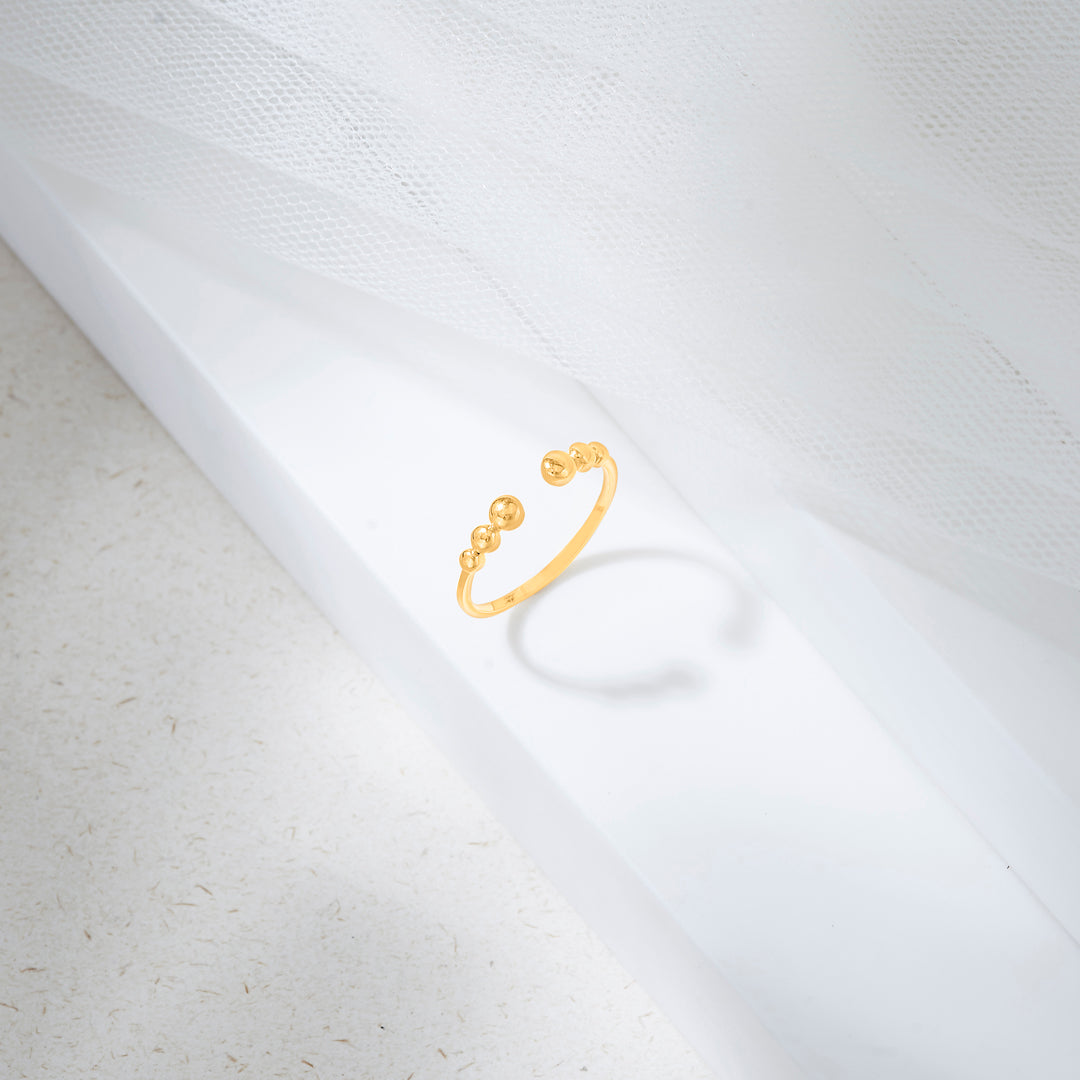 pebble glow fashion gold ring