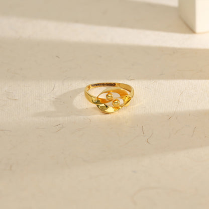 Orchid Swirl Cocktail Gold Ring