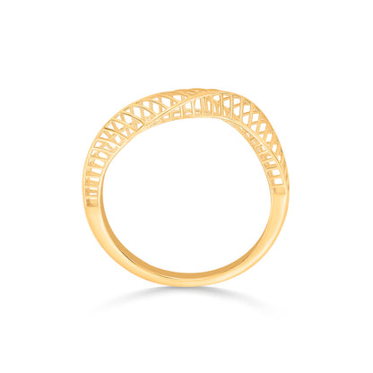 Wavelet Elegance Cocktail Gold Rings