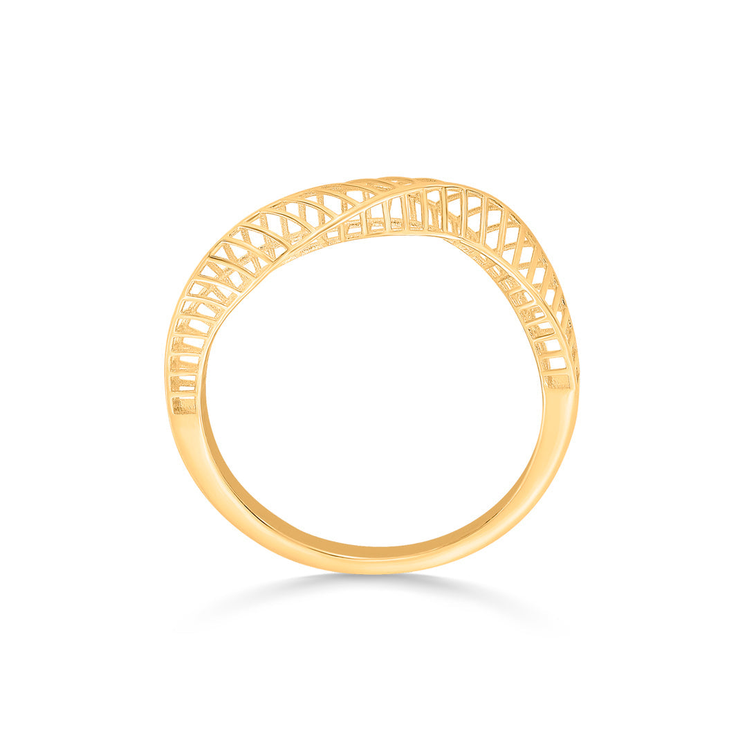 wavelet elegance cocktail gold ring