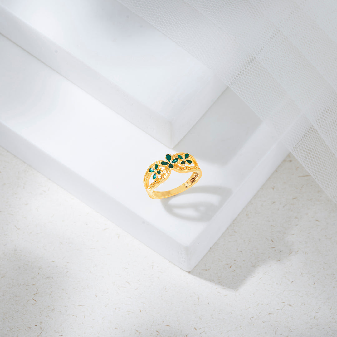 botanic bliss fashion gold ring