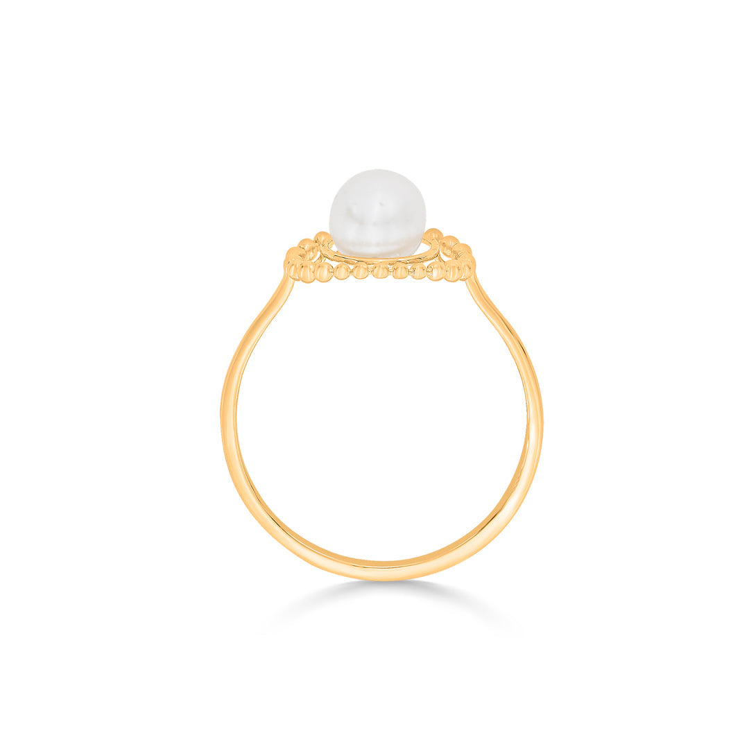 moon aura pearl gold rings