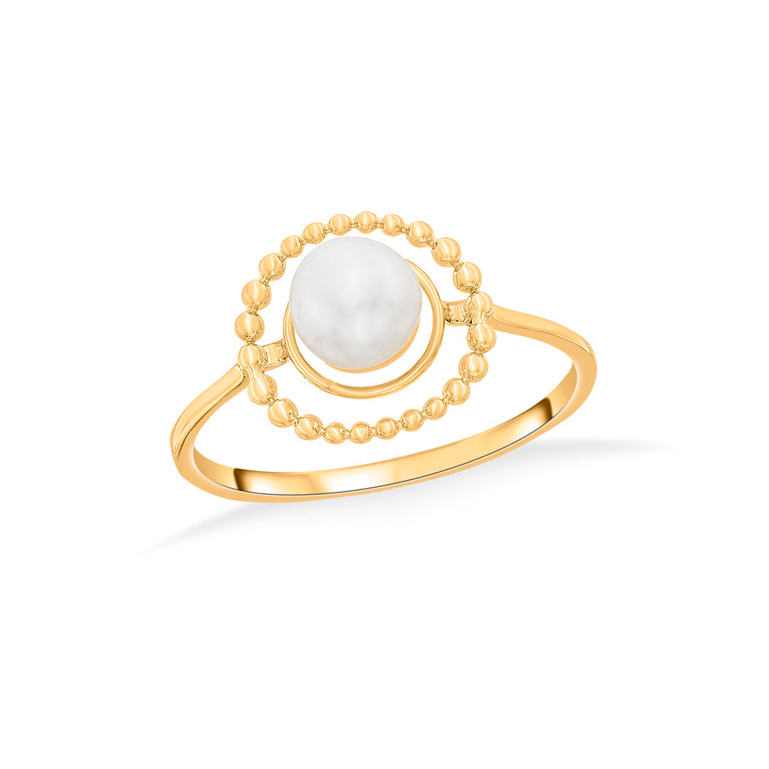 moon aura pearl gold rings