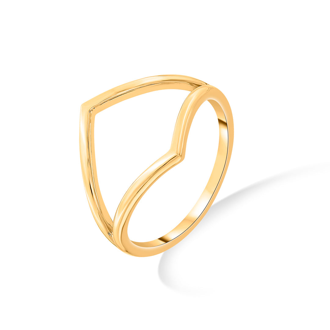 modern contour cocktail gold ring