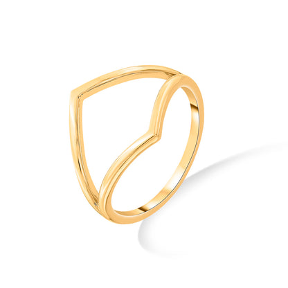 Modern Contour Cocktail Gold Ring