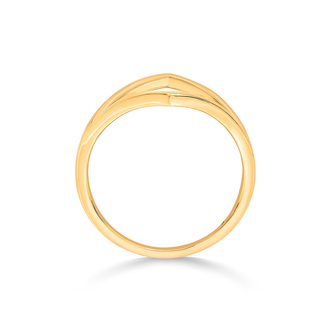 modern contour cocktail gold ring