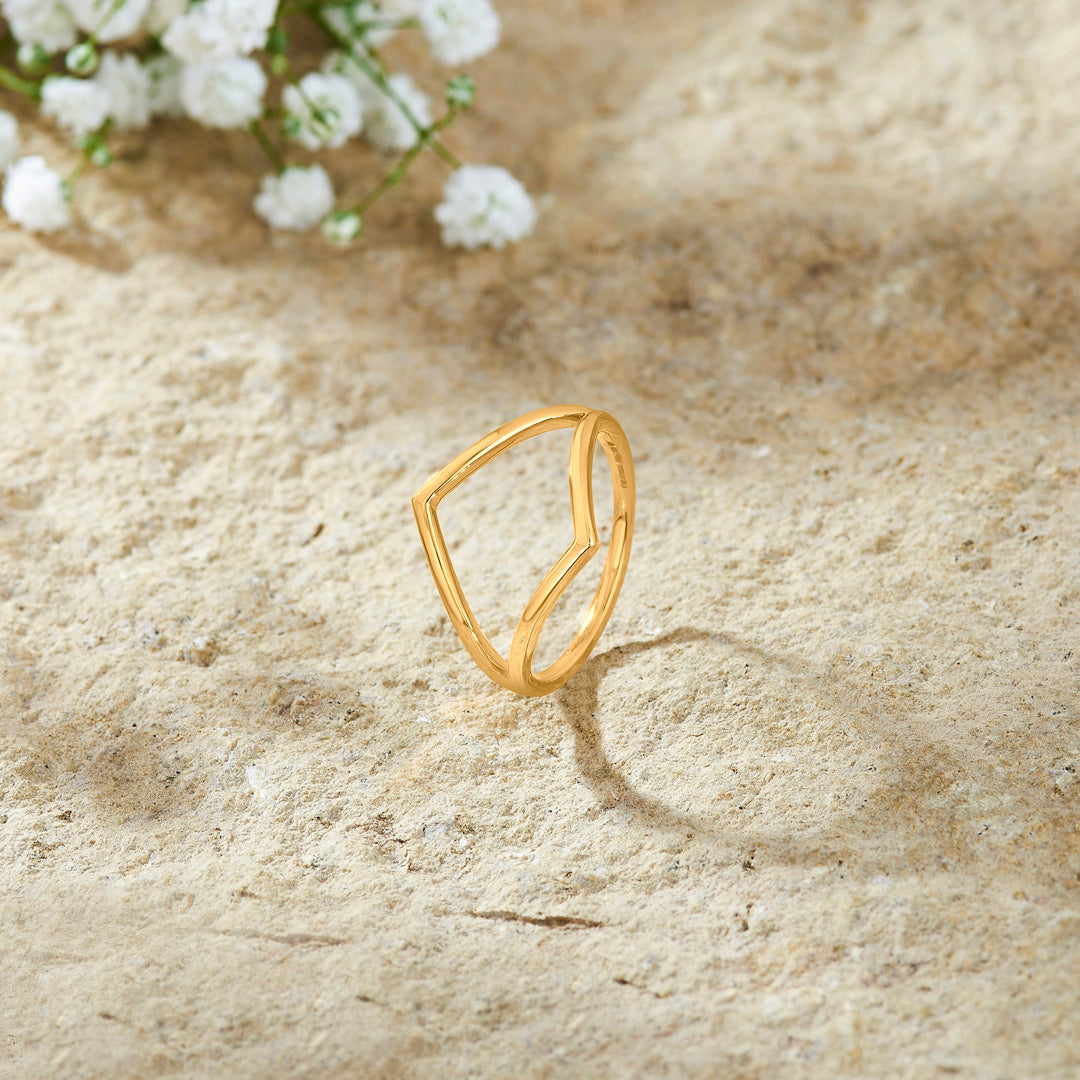 Modern Contour Cocktail Gold Ring
