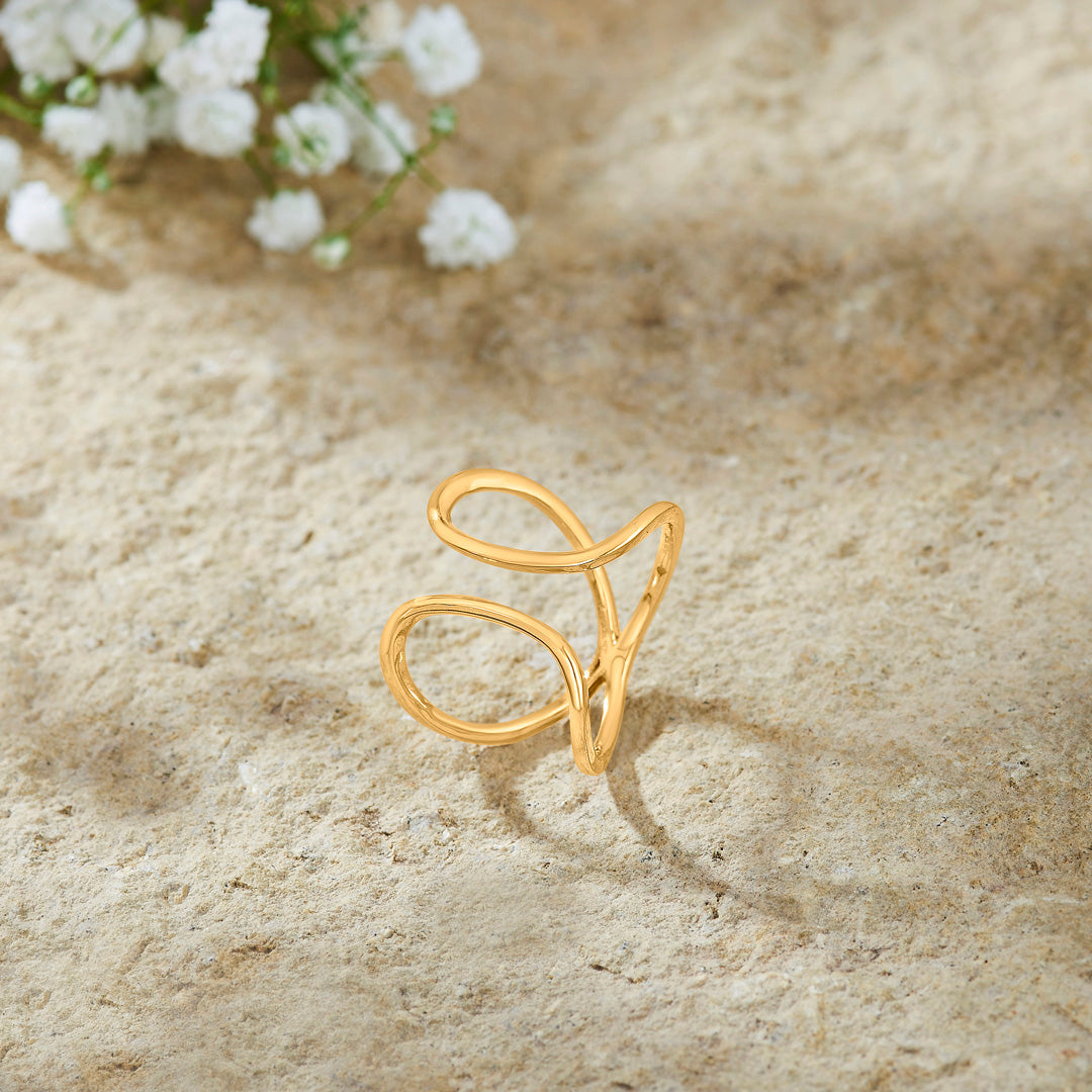 Freeform Glow Cocktail Gold Ring