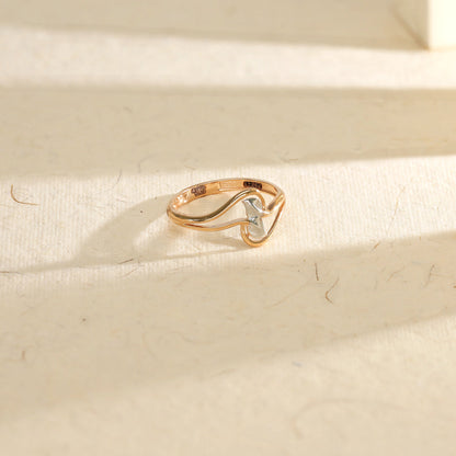 Velin Arc Cocktail Gold Ring