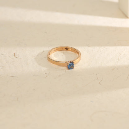 Cobalt Shine Casual Gold Ring