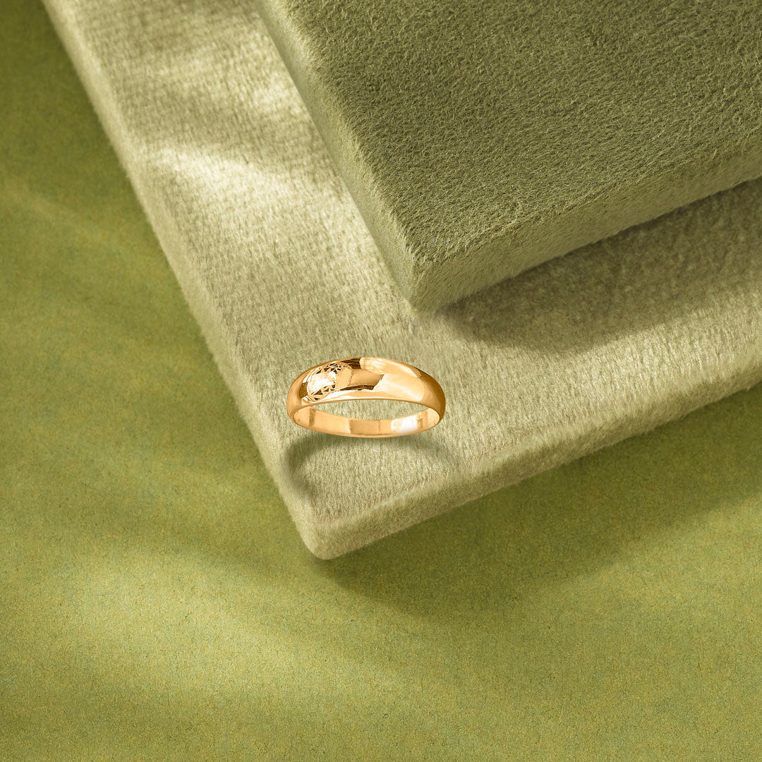 Solid Velvet Women's Gold Ring