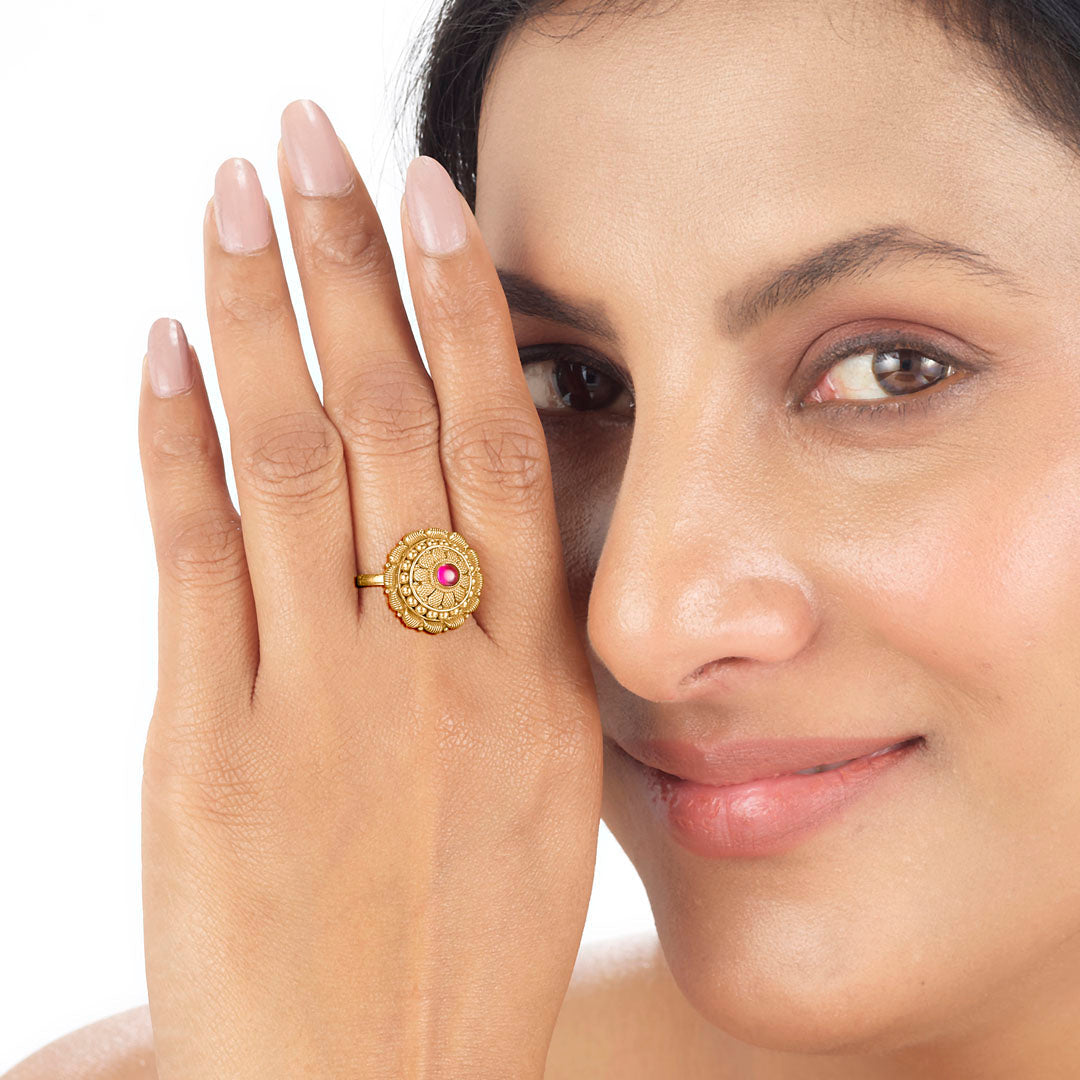 Rohini Traditional Gold Ring
